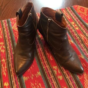 Frye Reina Genuine Leather Black Ankle Bootie S:10